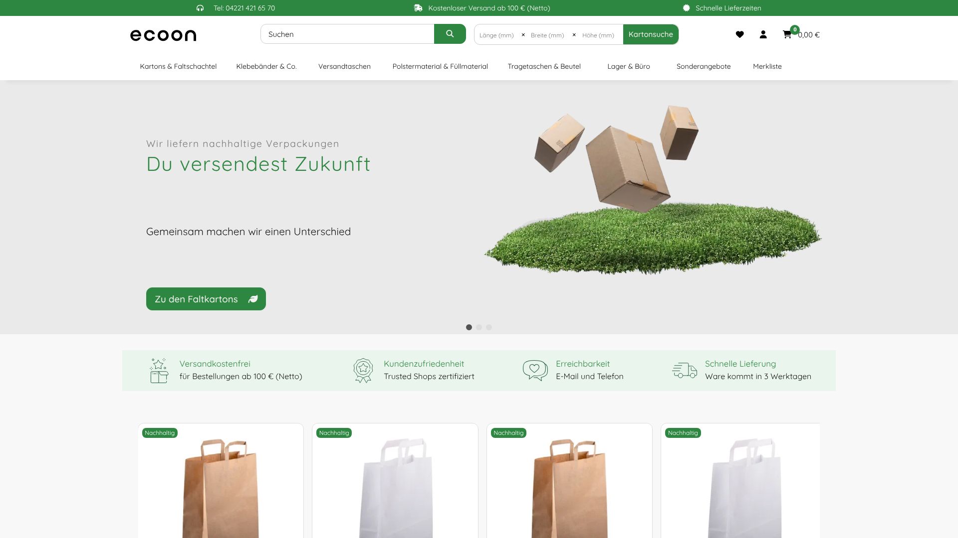 Screenshot von ecoon.de