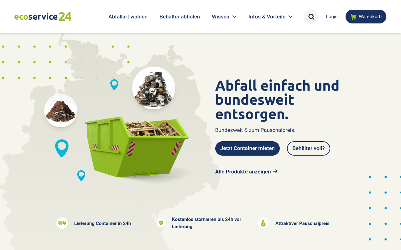 Screenshot von ecoservice24.com