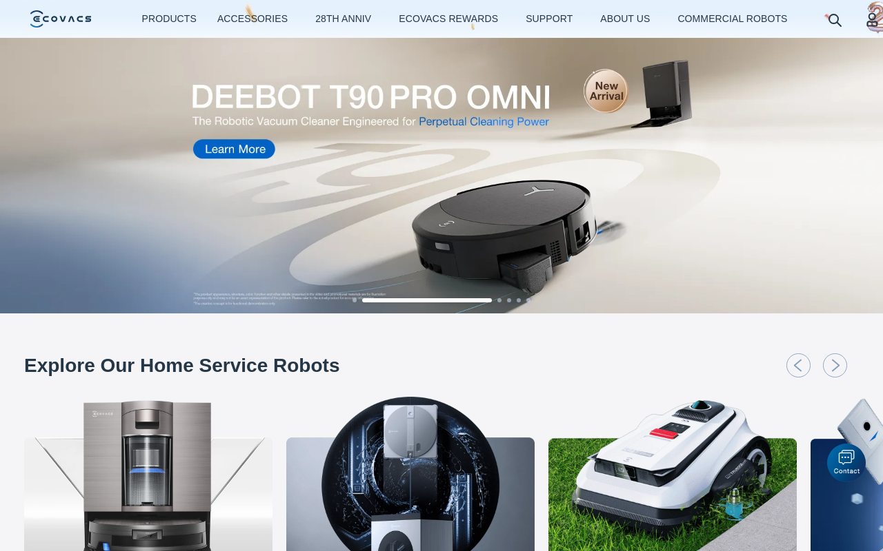 Screenshot von ecovacs.com