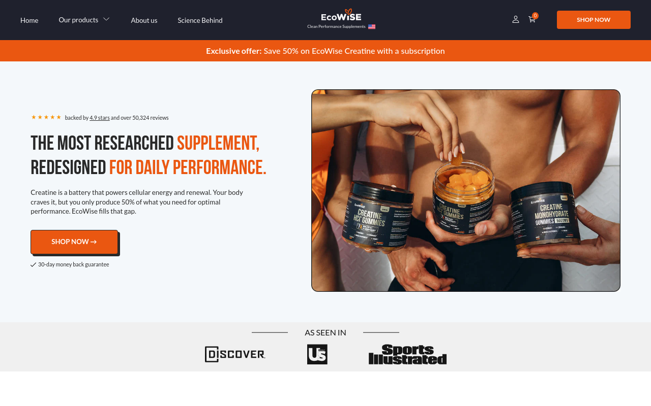 Screenshot von ecowisevitamins.com