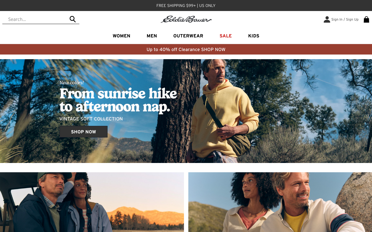 Screenshot von eddiebauer.de
