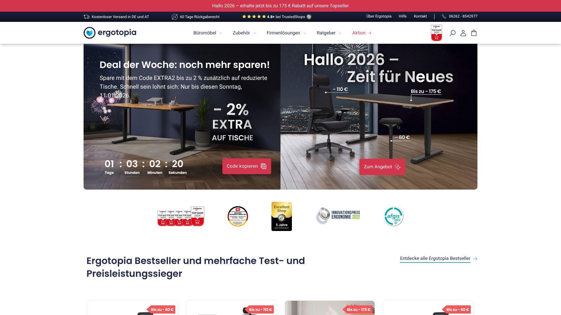 Screenshot von ergotopia.de