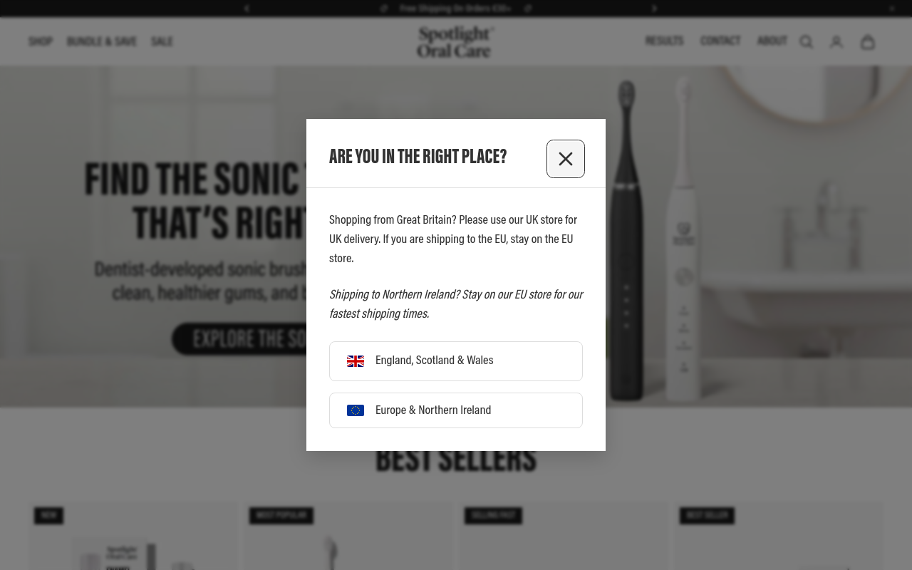 Screenshot von Spotlight Oral Care IE