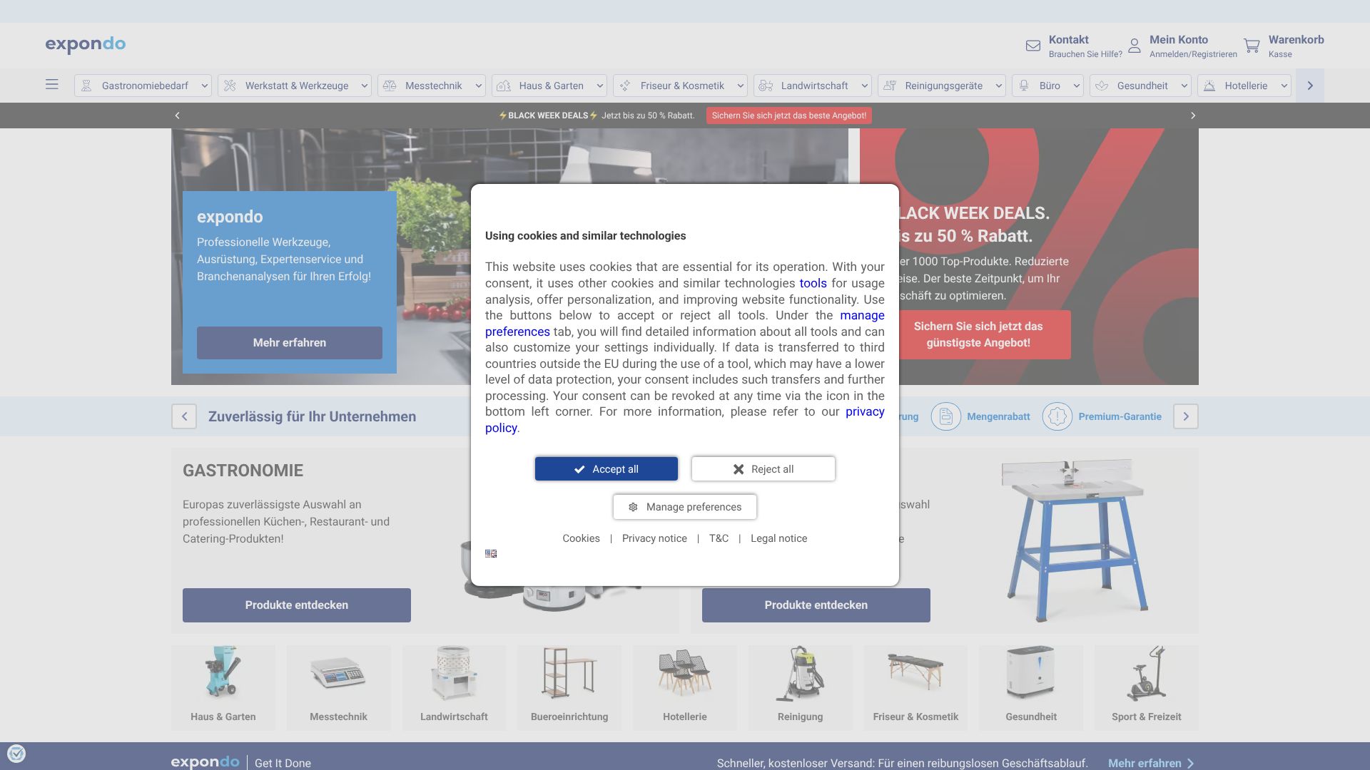 Screenshot von expondo.de