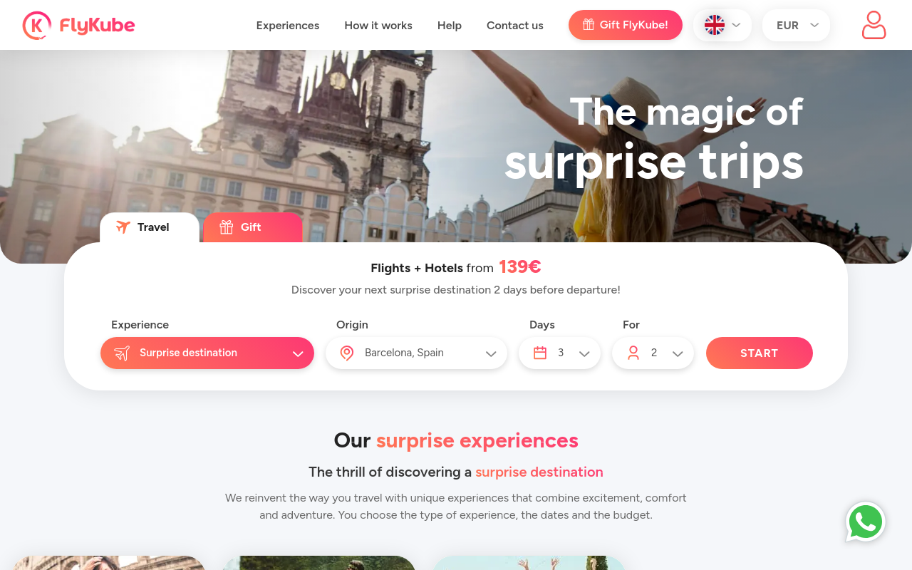 Screenshot von flykube.com