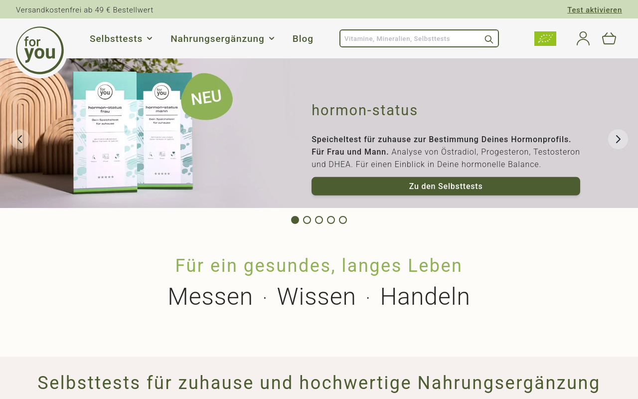 Screenshot von foryouehealth.de