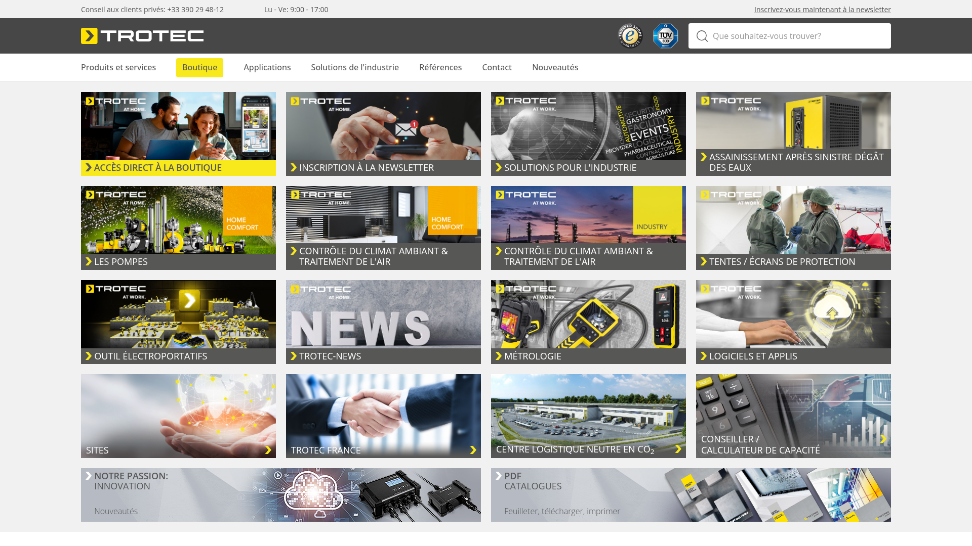 Screenshot von Trotec - FR