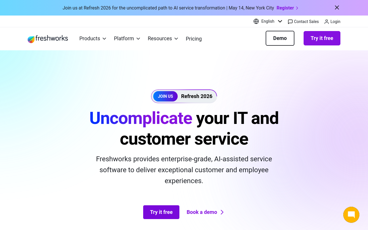 Screenshot von freshworks.com