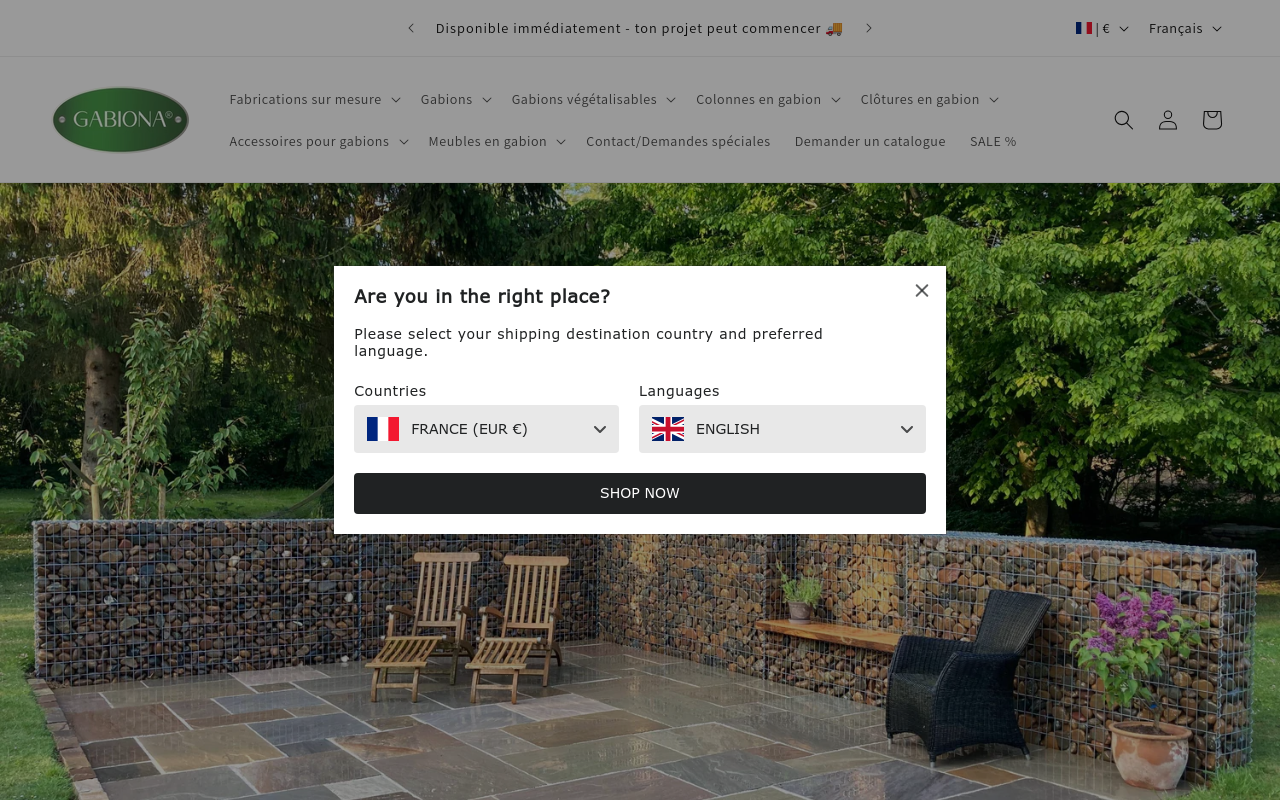 Screenshot von gabiona.fr