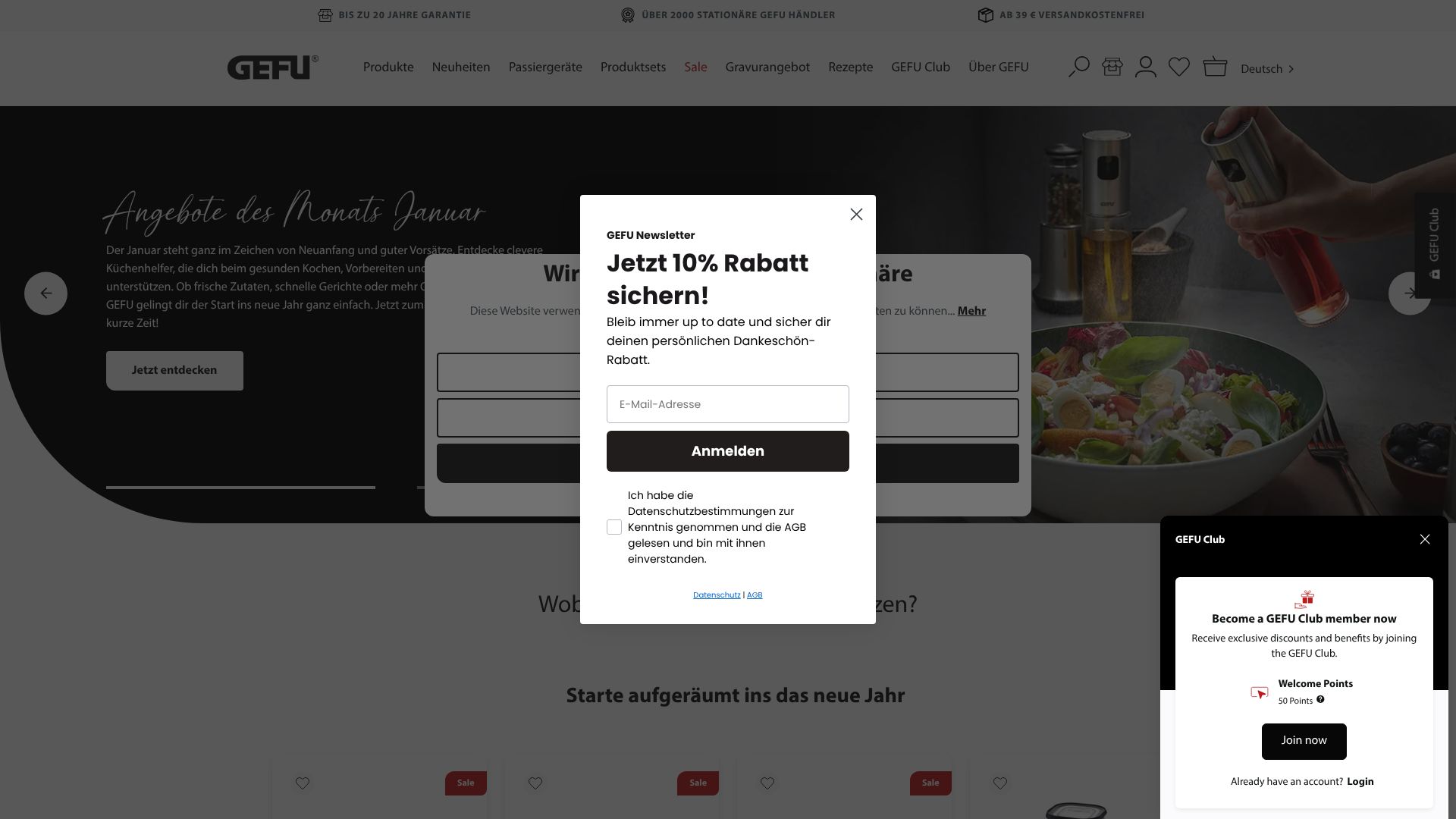 Screenshot von gefu.com