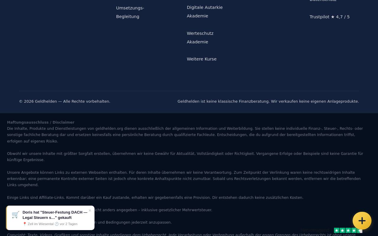 Screenshot von geldhelden.org
