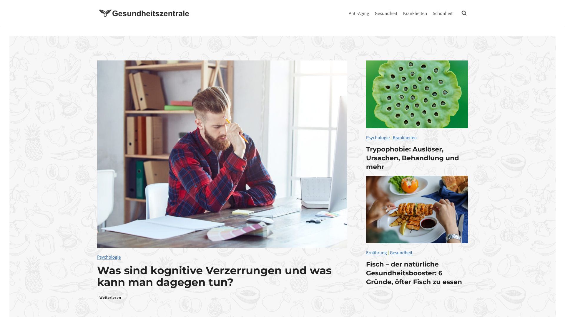 Screenshot von gesundheitszentrale.eu