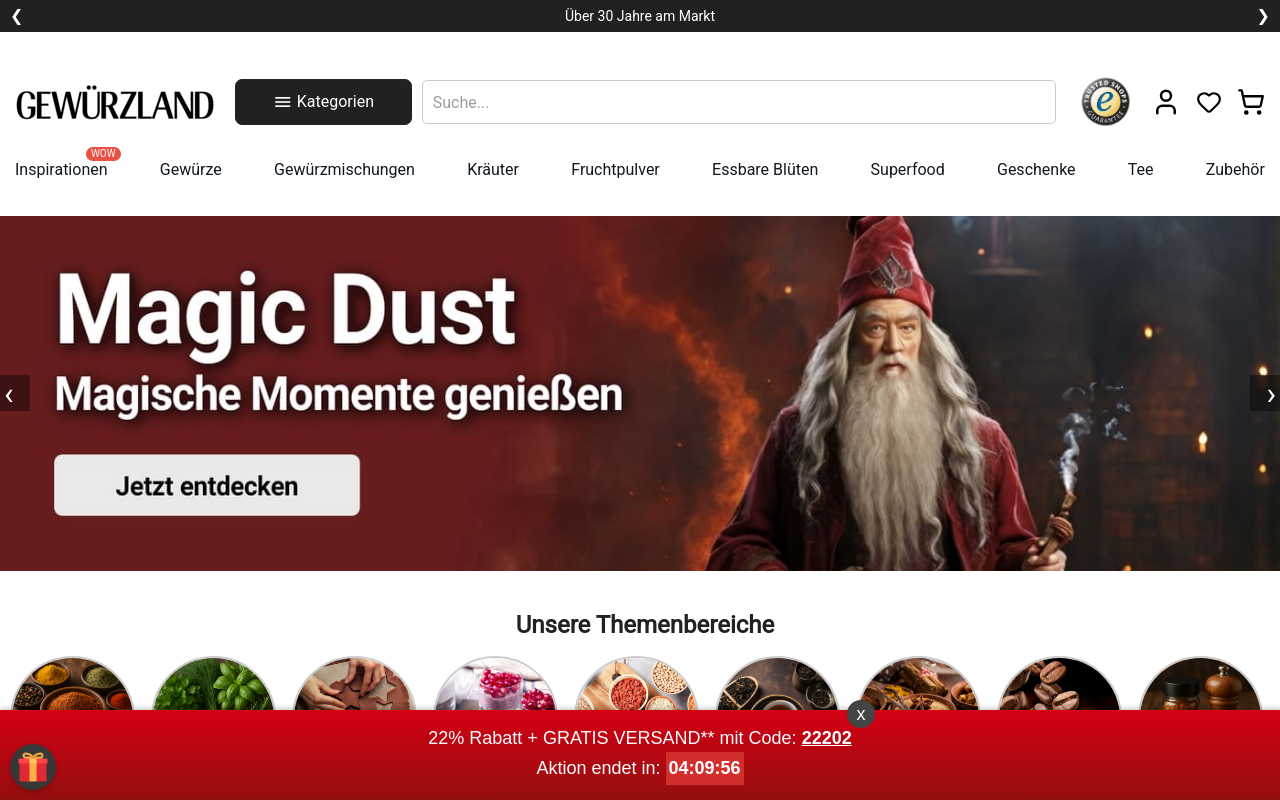 Screenshot von gewuerzland.com