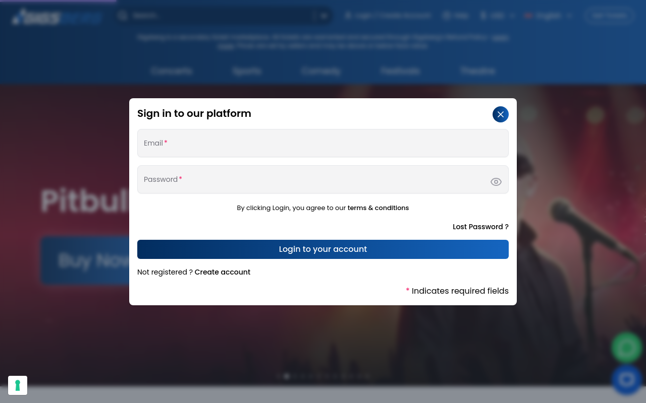 Screenshot von gigsberg.com
