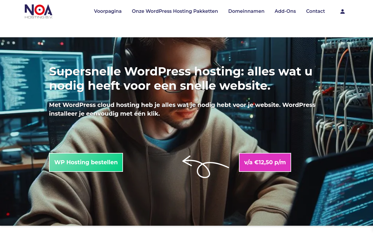 Screenshot von goedewebshophosting.nl
