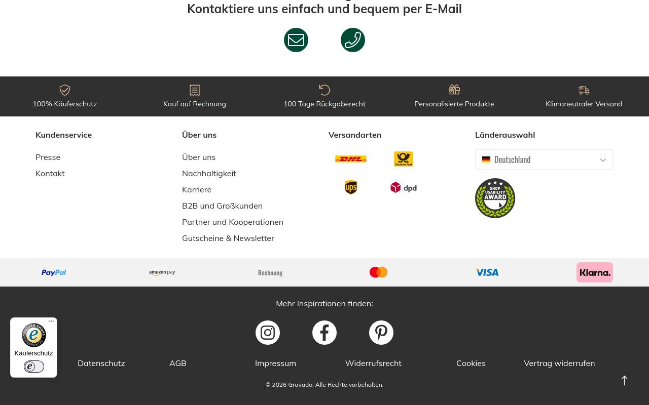 Screenshot von gravado.de