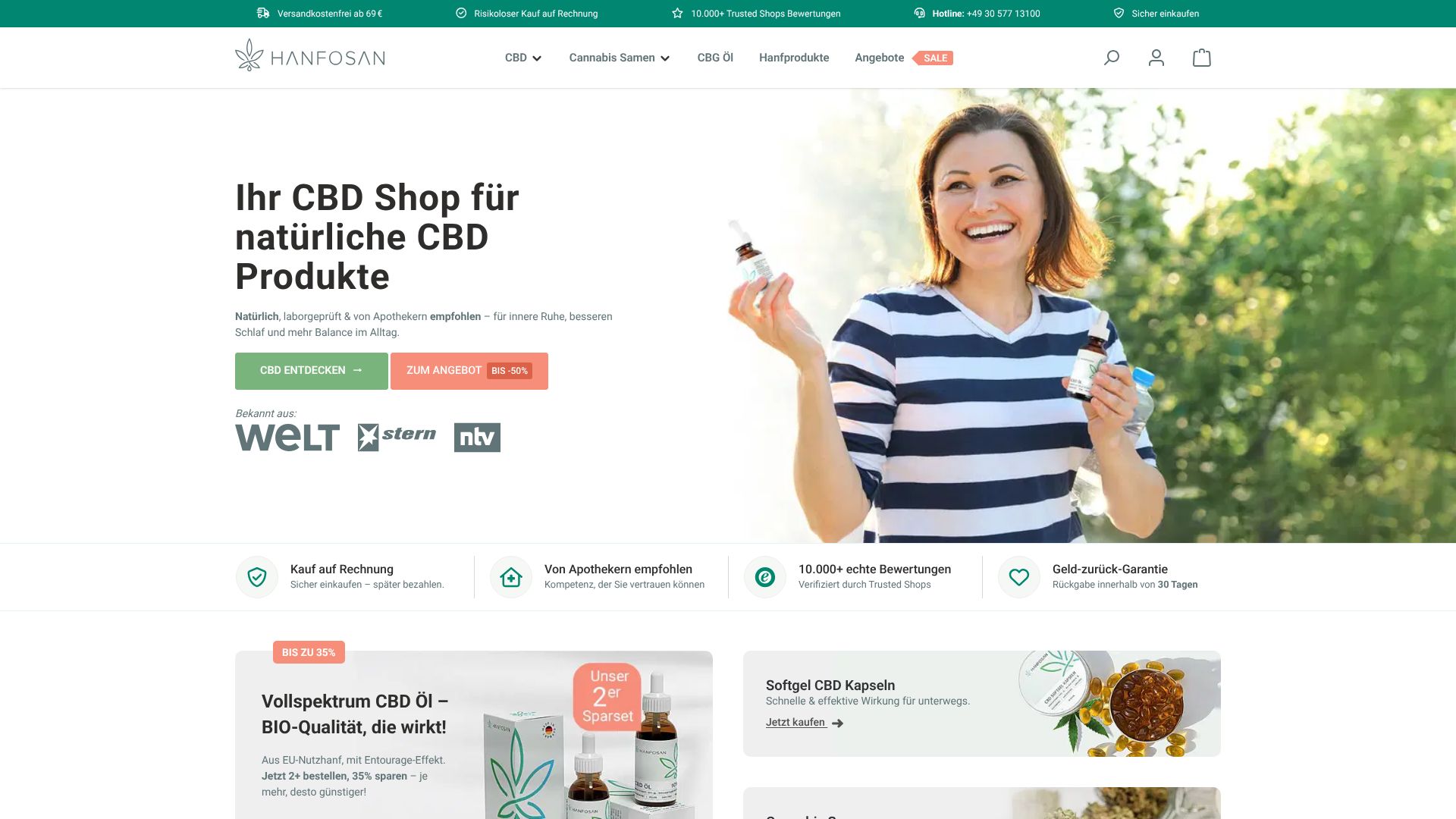 Screenshot von hanfosan.de