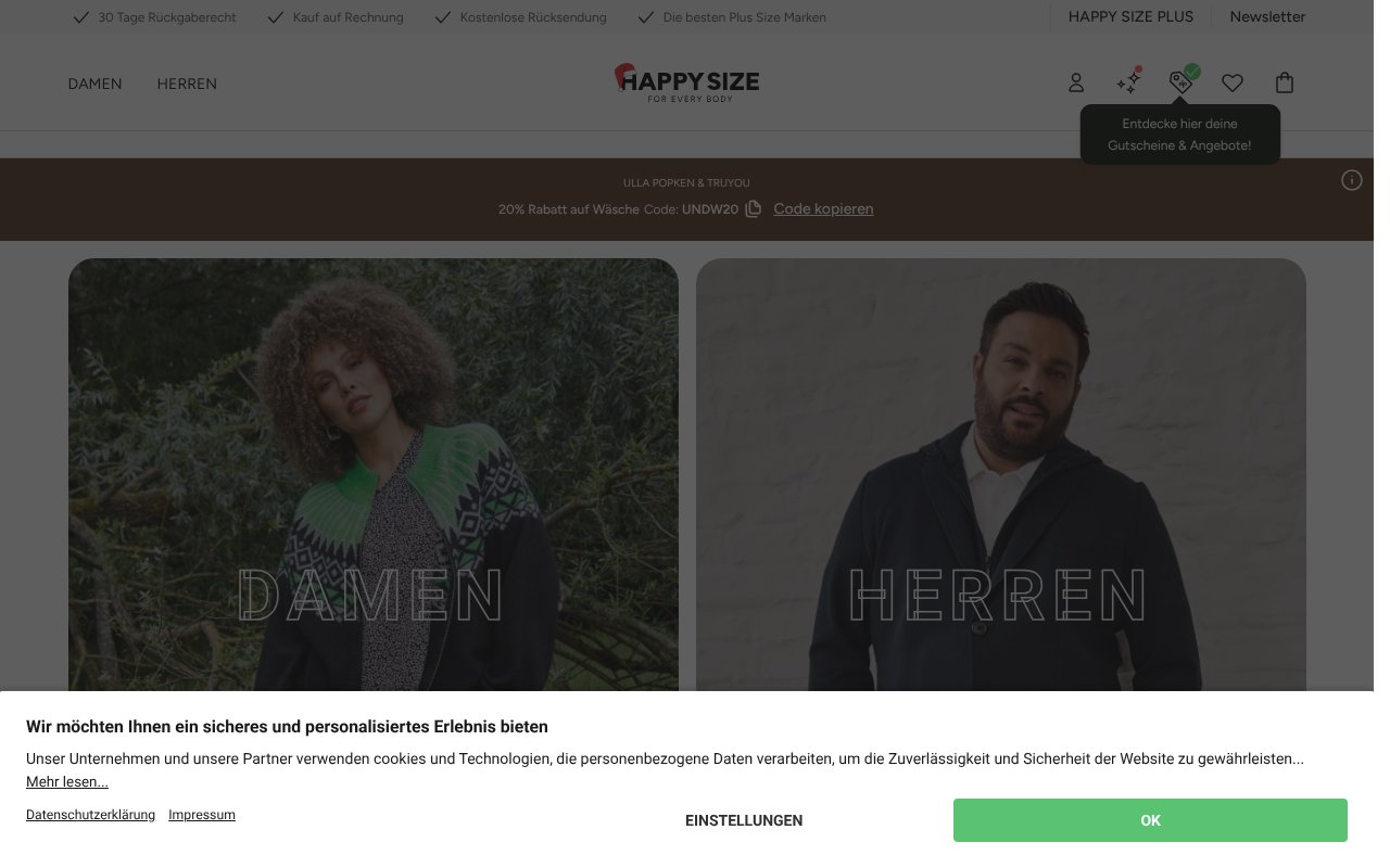 Screenshot von happy-size.de