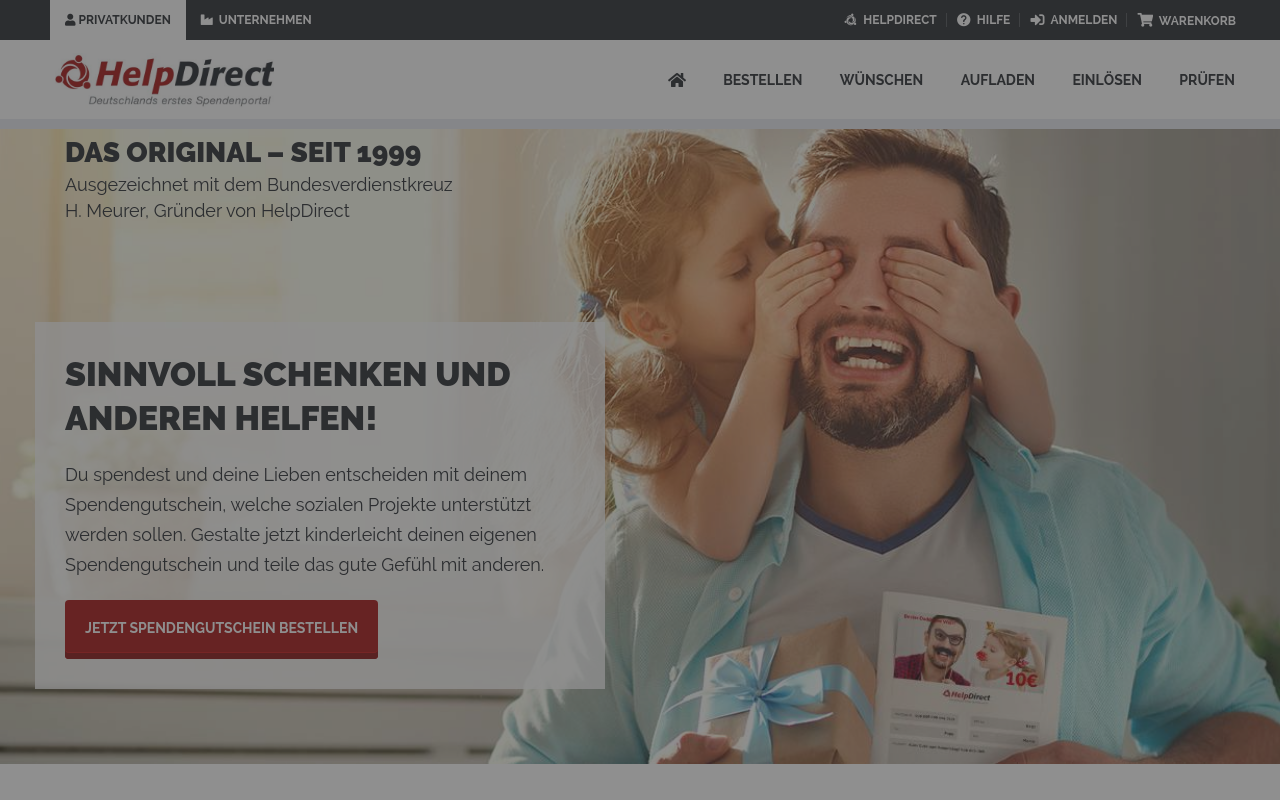 Screenshot von helpcard.org