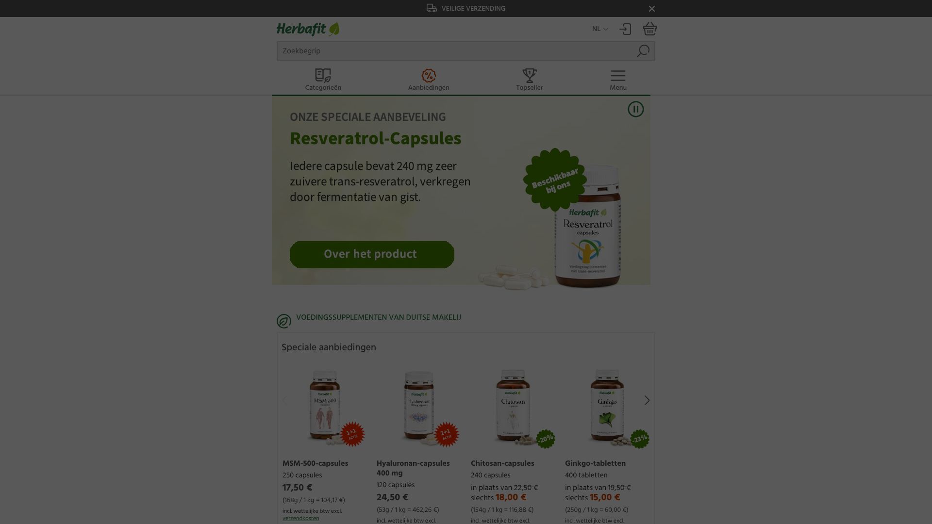 Screenshot von herbafit.nl