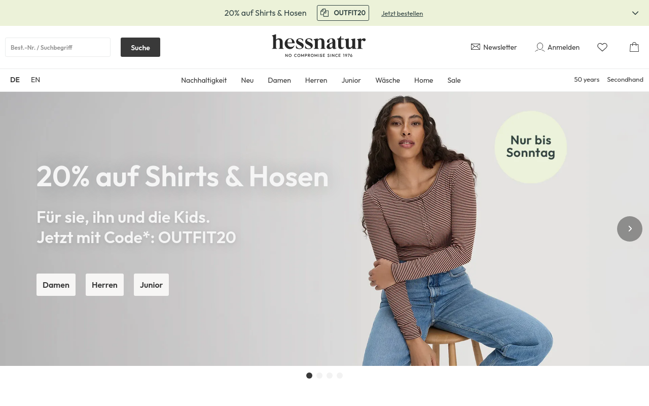 Screenshot von hessnatur.com