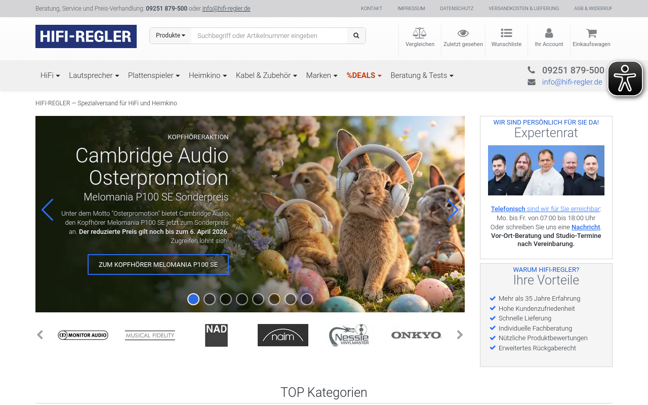 Screenshot von hifi-regler.de