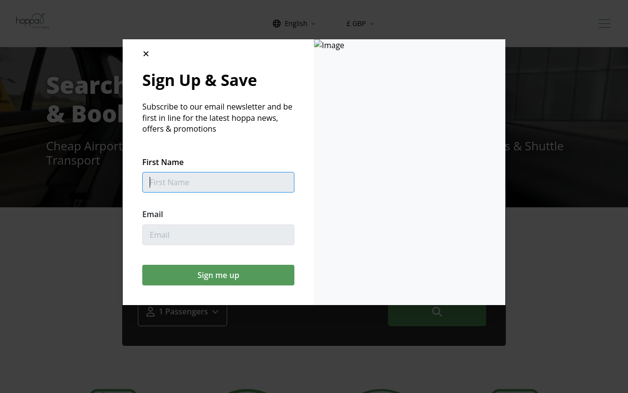 Screenshot von hoppa.com