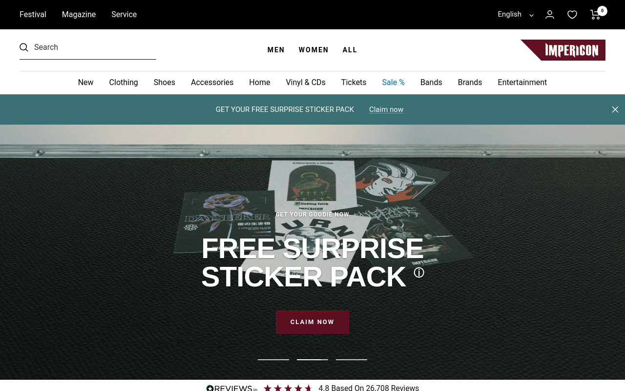 Screenshot von impericon.com