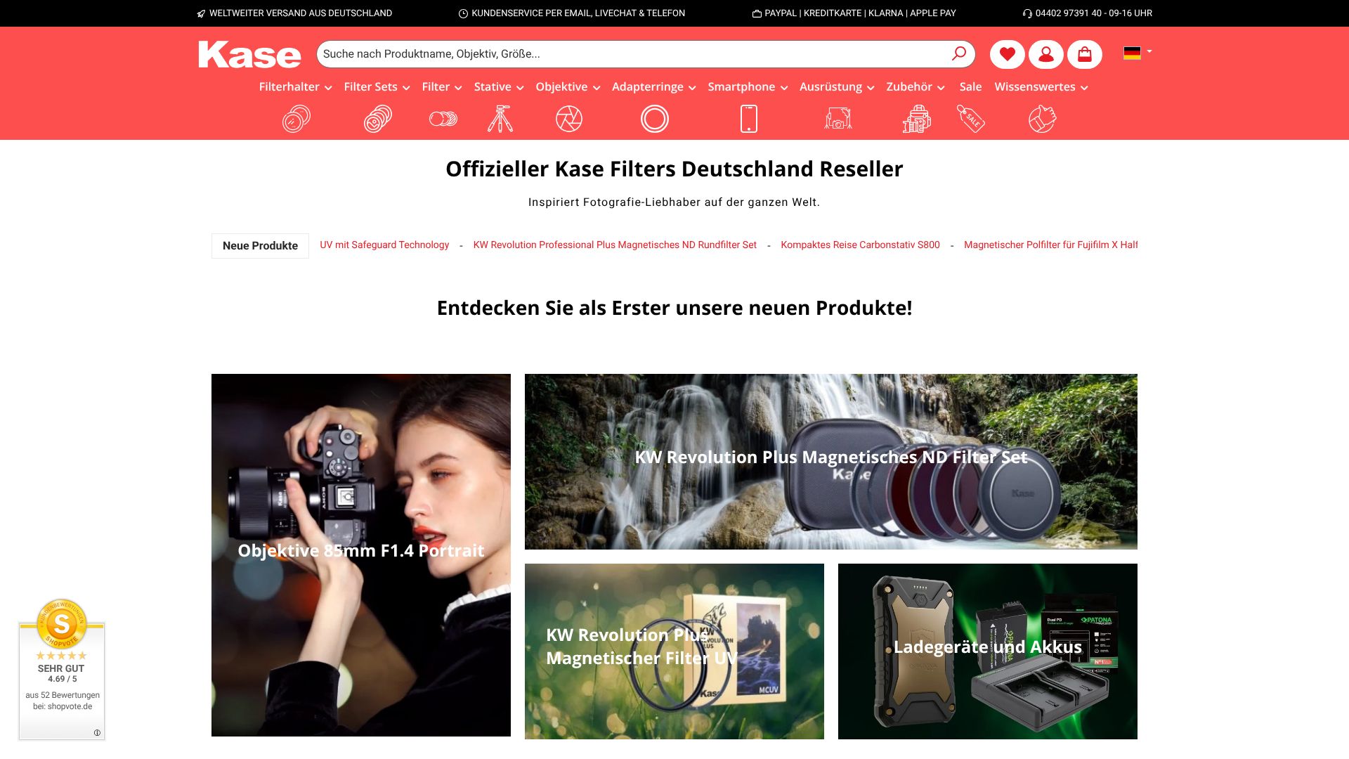 Screenshot von KaseFilters
