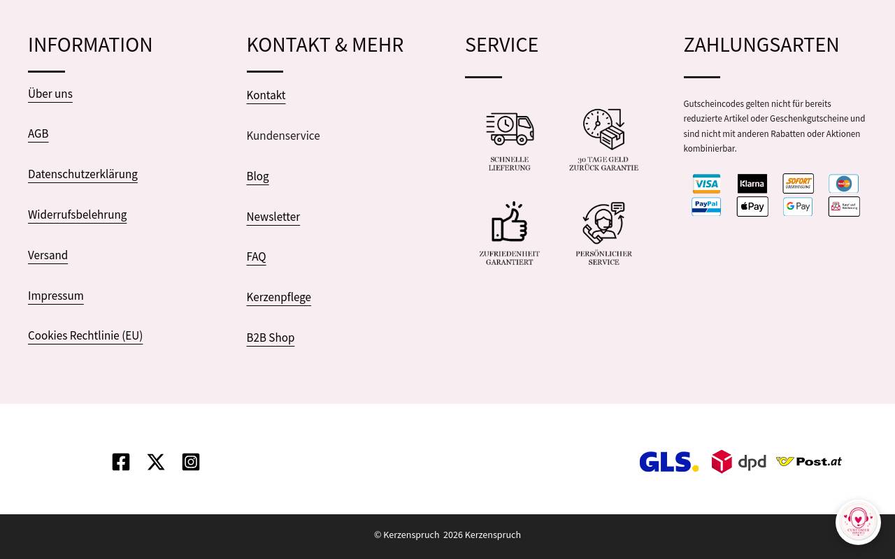 Screenshot von kerzenspruch.com