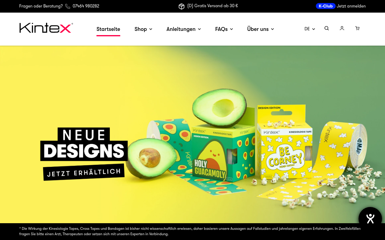 Screenshot von kintex.de