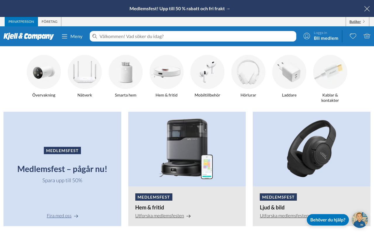 Screenshot von kjell.com