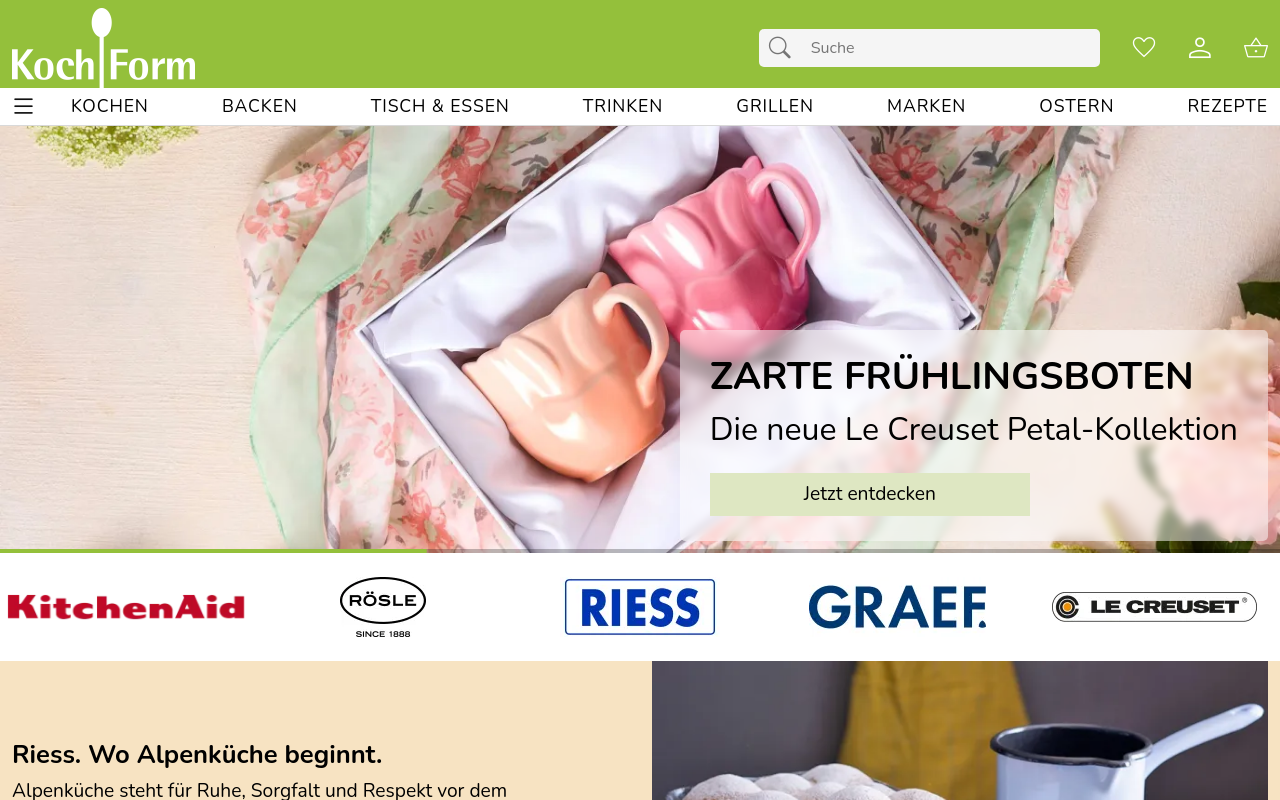 Screenshot von kochform.de