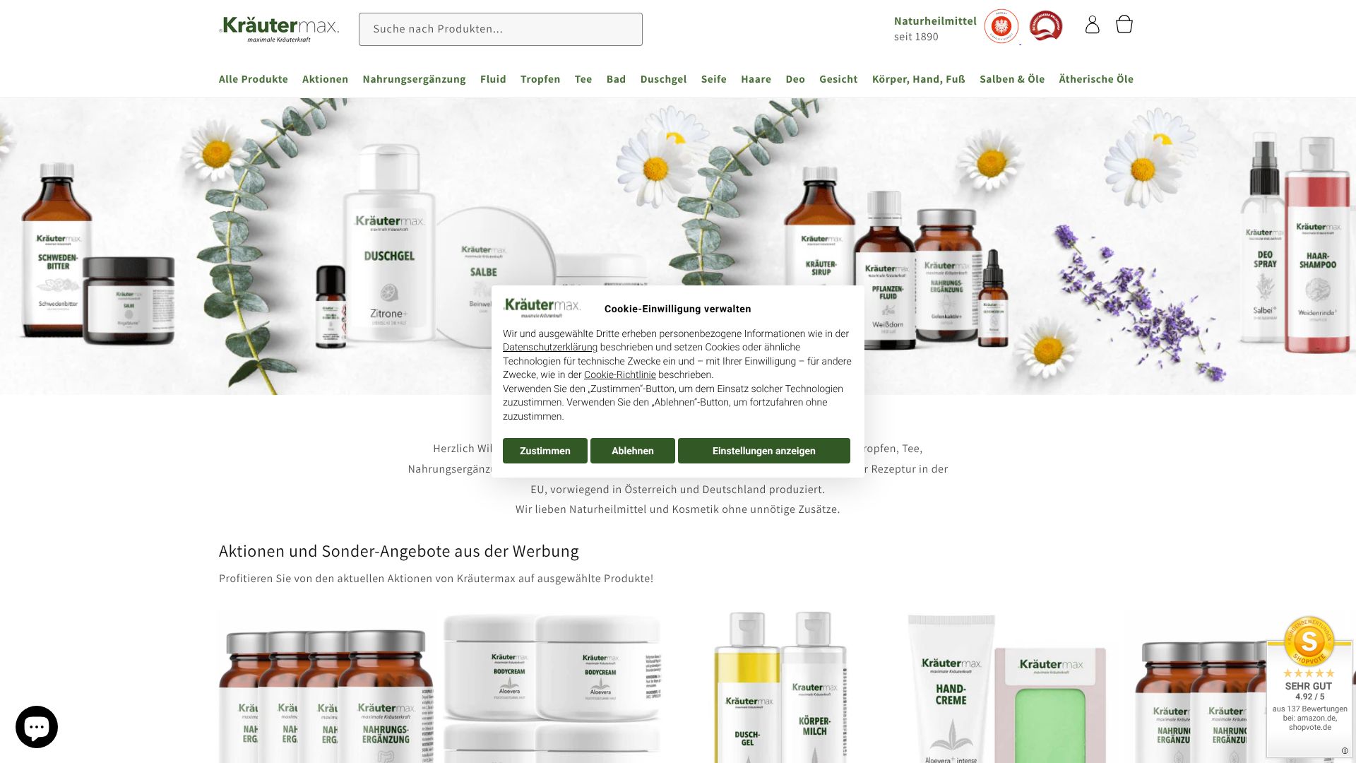 Screenshot von Kräutermax
