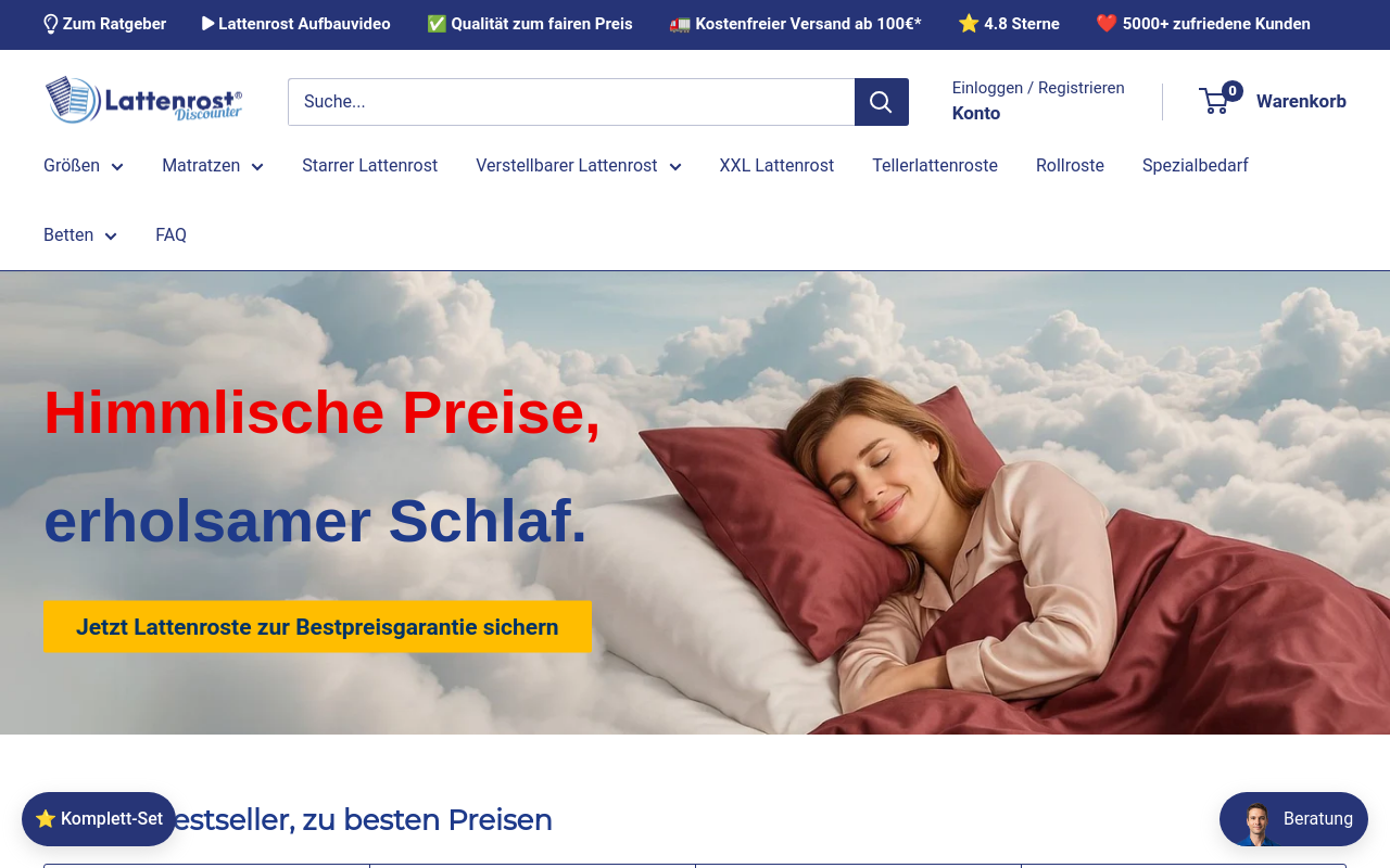Screenshot von lattenrost-discounter.de