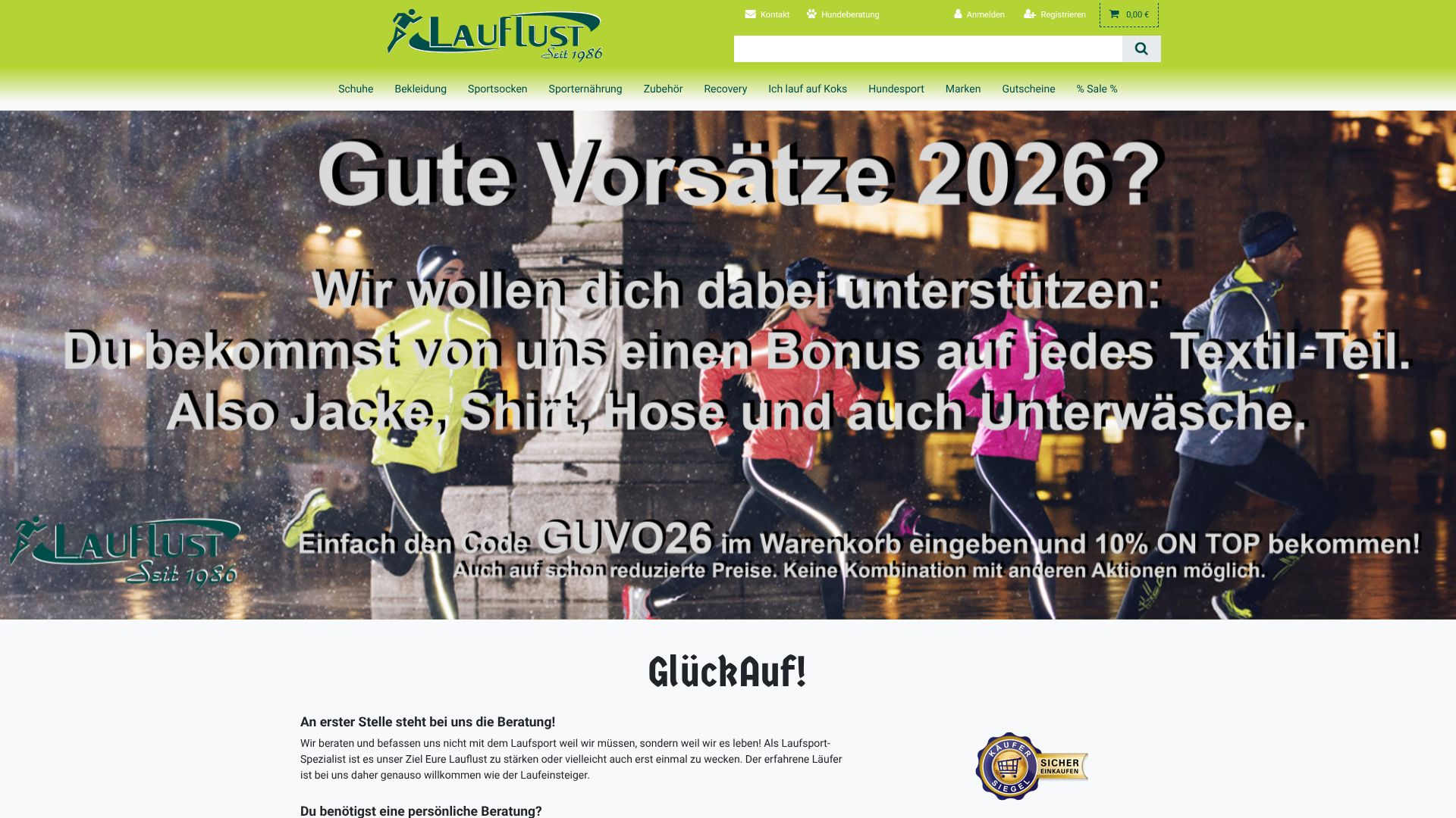 Screenshot von lauflust.de