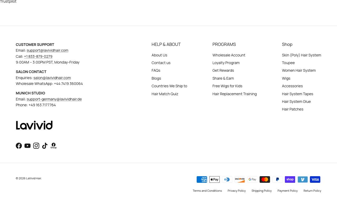 Screenshot von lavividhair.com