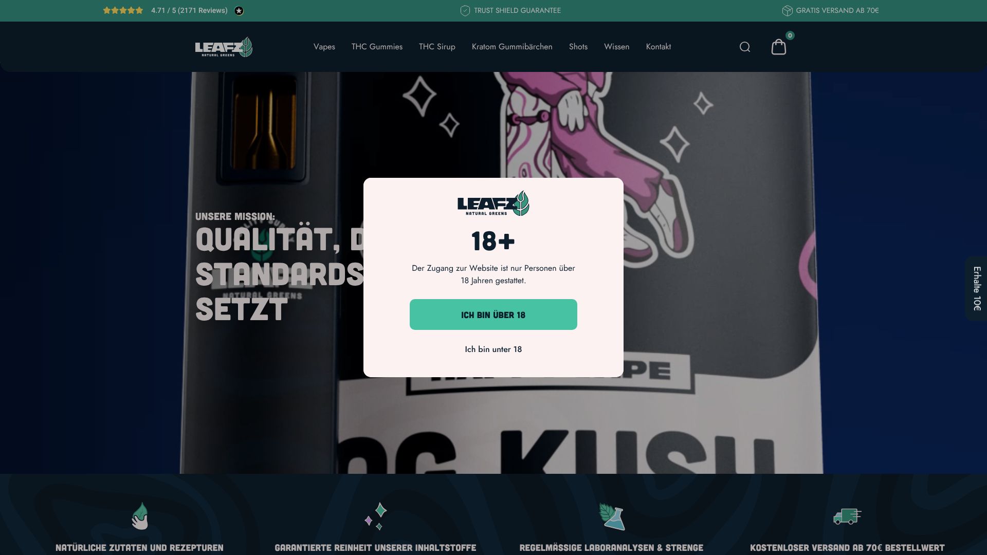 Screenshot von LEAFZ Natural Greens