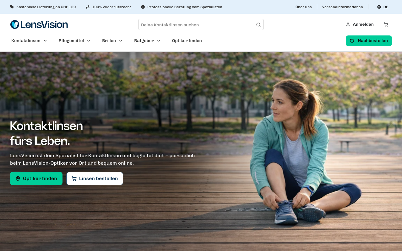 Screenshot von lensvision.ch
