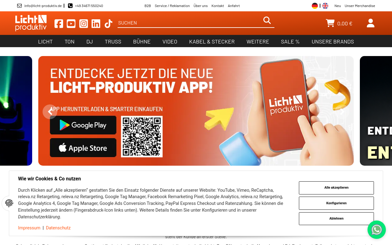 Screenshot von licht-produktiv.de