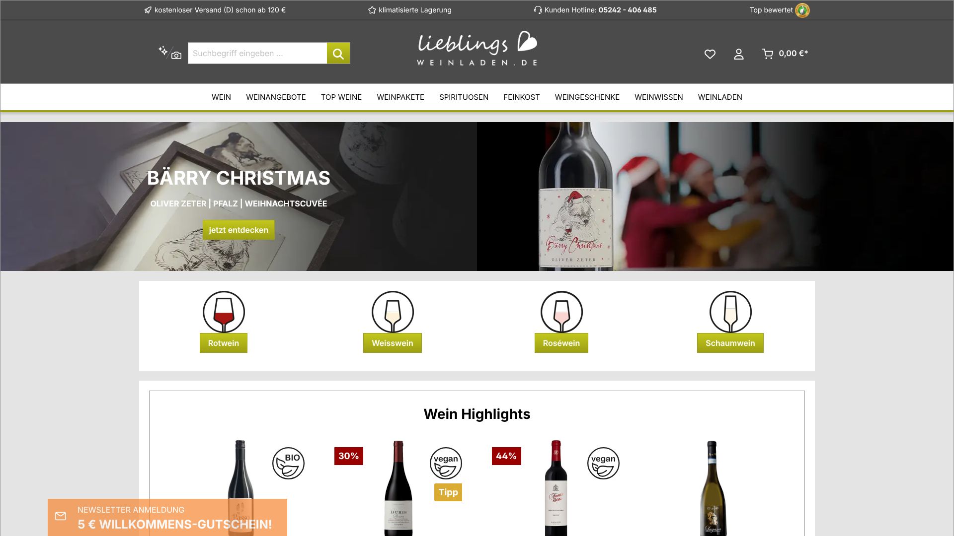 Screenshot von lieblingsweinladen.de