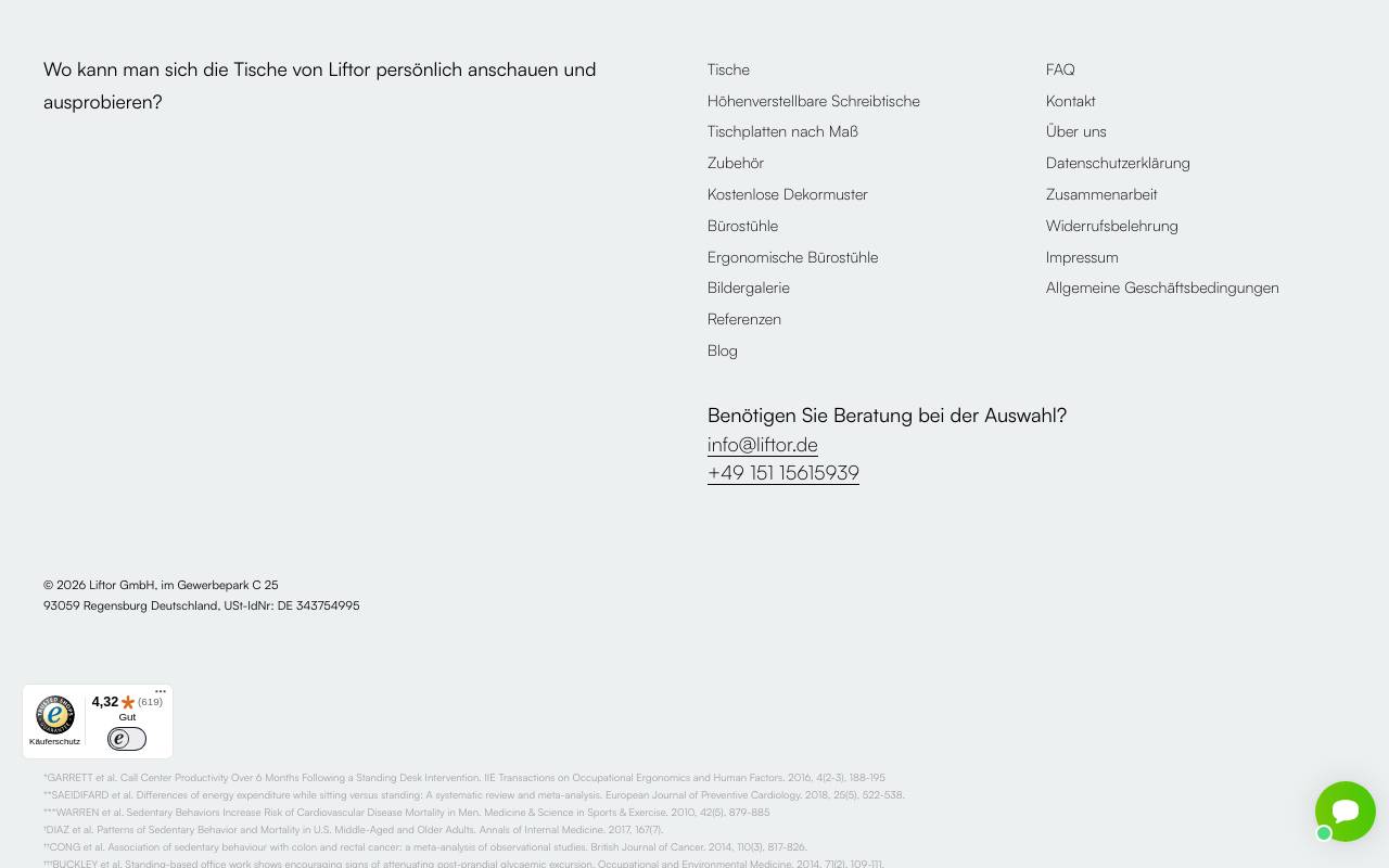 Screenshot von liftor.de