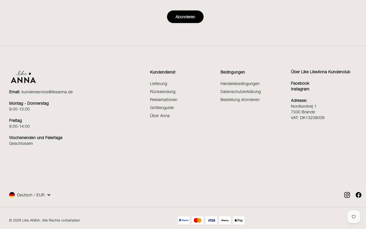 Screenshot von likeanna.de