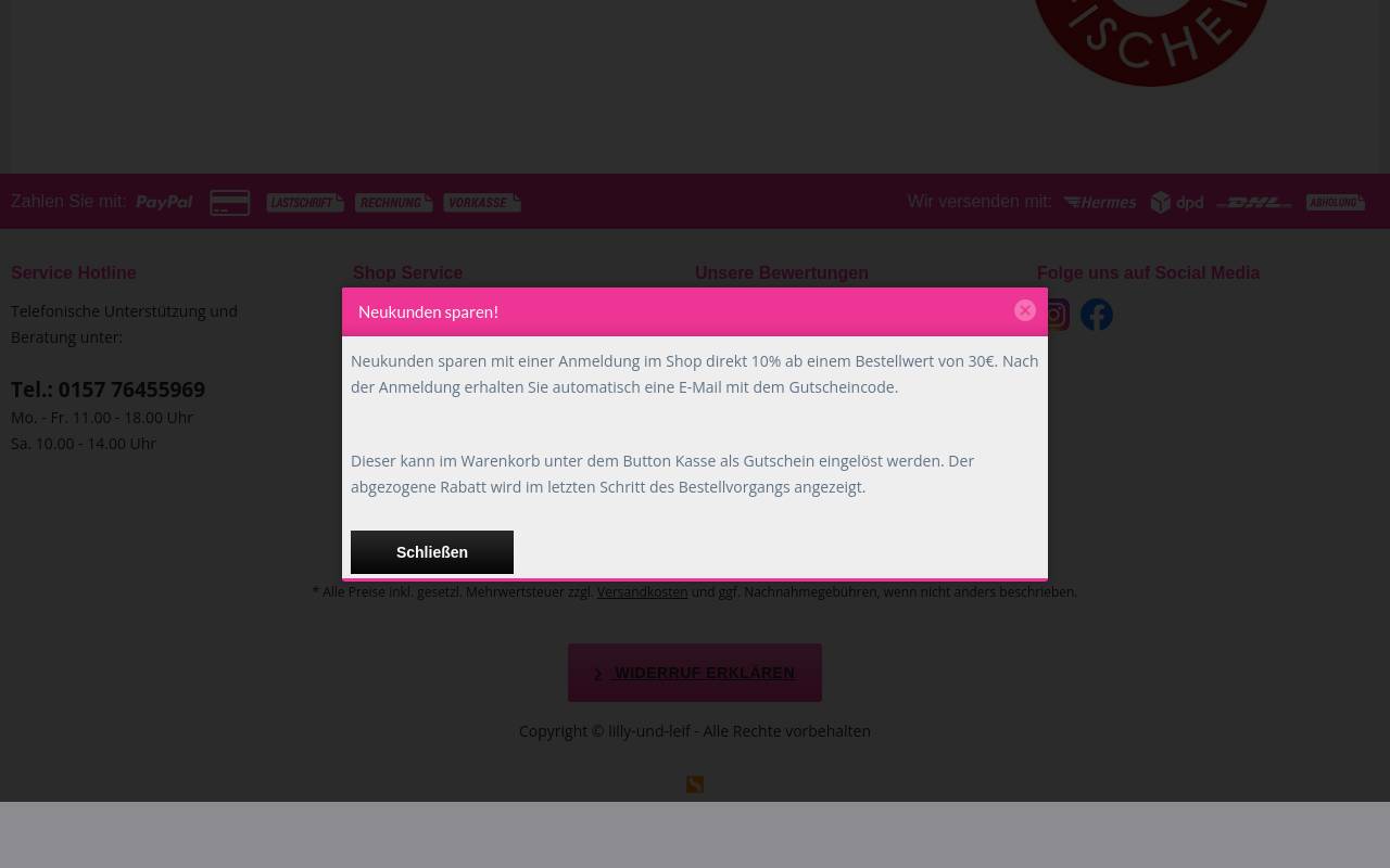 Screenshot von lilly-und-leif.com