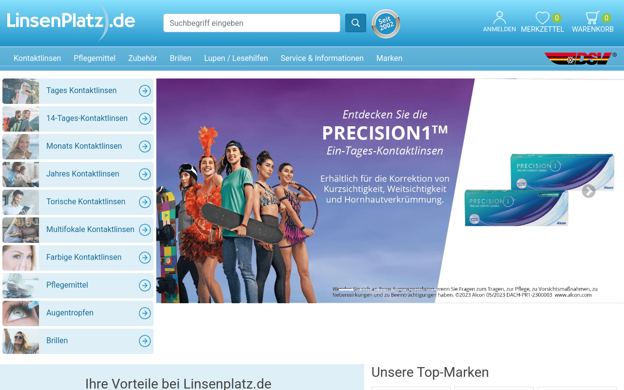 Screenshot von linsenplatz.de