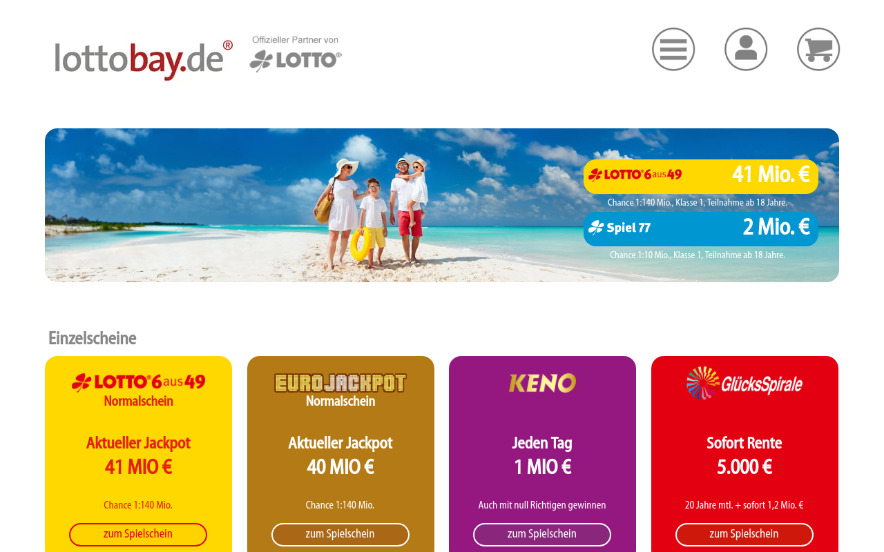 Screenshot von lottobay.de