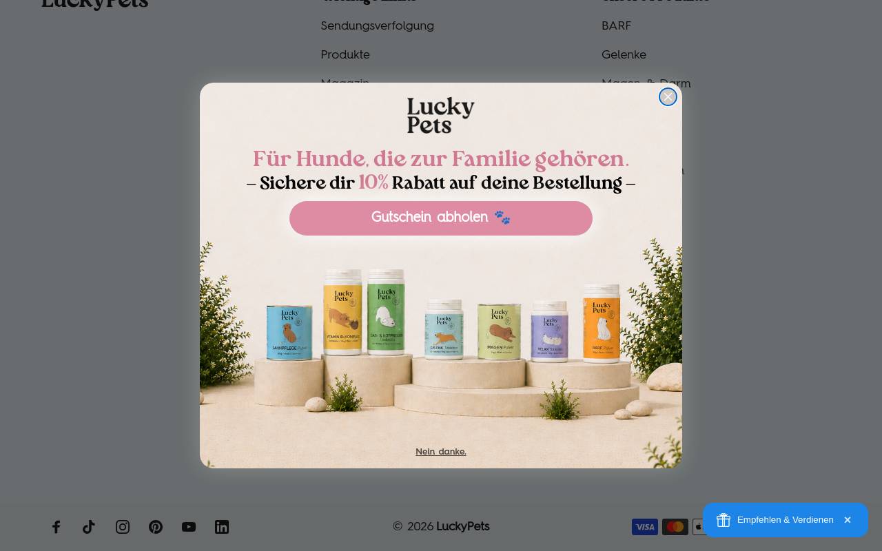 Screenshot von luckypets.de