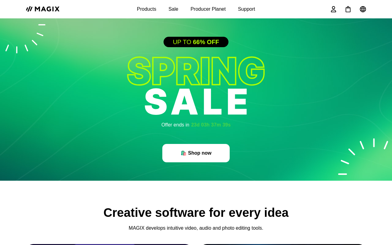 Screenshot von magix.com