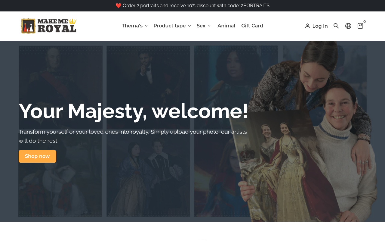 Screenshot von makemeroyal.com