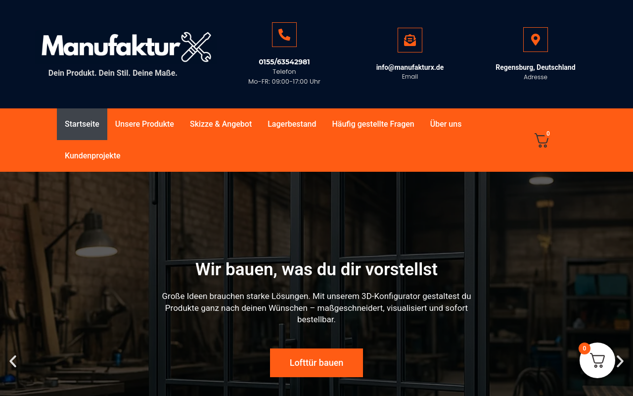 Screenshot von manufakturx.de